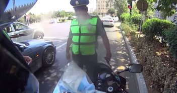 Motosikletli polisi vurub aradan çıxdı