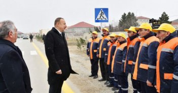 İlham Əliyev yol açılışında