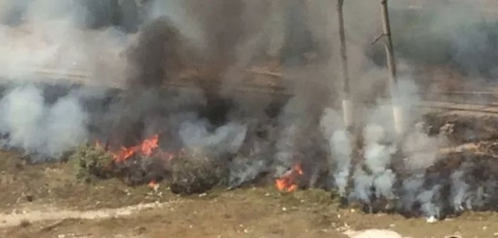 Aeroport yolunda yanğın - Video+Foto