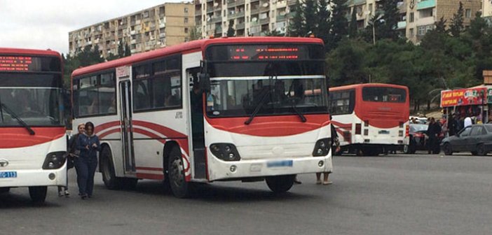 Avtobus sürücüləri arasında dava - Bakıda