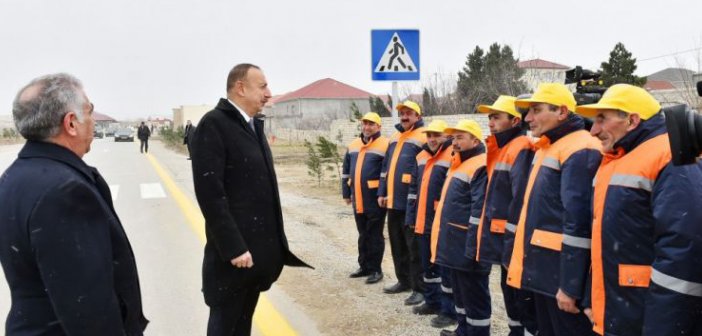 İlham Əliyev yol açılışında